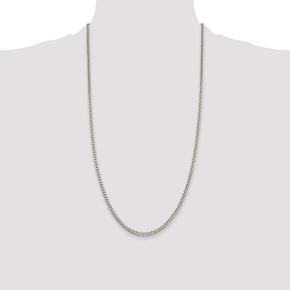 Sterling Silver Polished 3.15mm Curb Chain (QFC146-28)