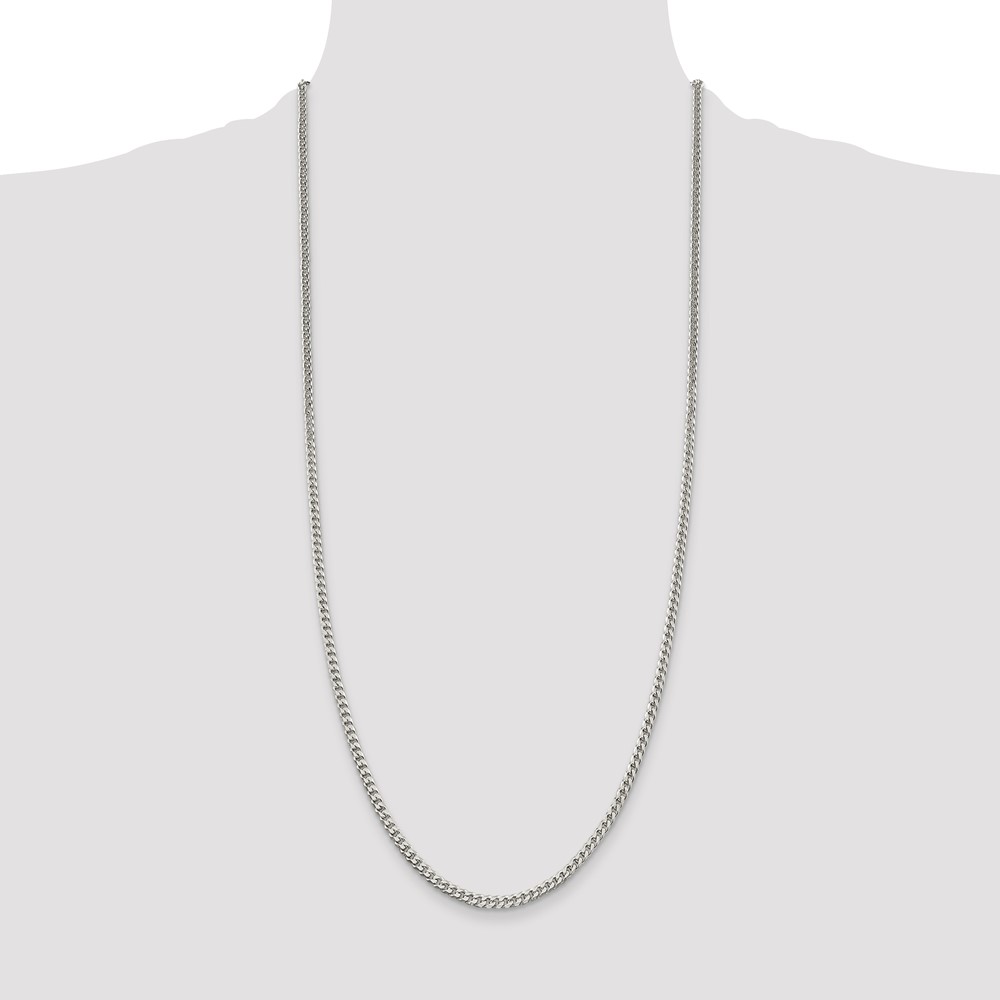 Sterling Silver Polished 3.15mm Curb Chain (QFC146-30)