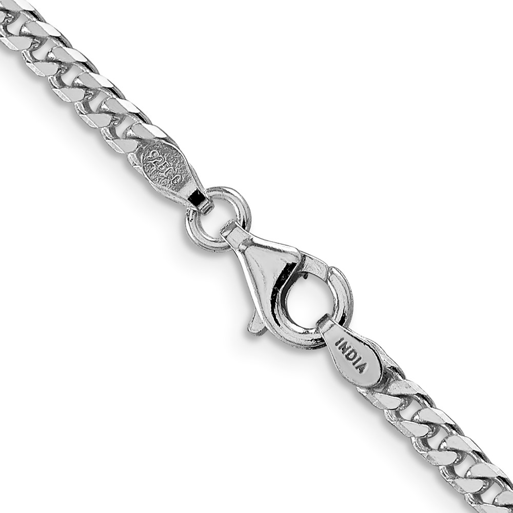 Sterling Silver Rhodium-plated Polished 3.15mm Curb Chain (QFC146R-20)