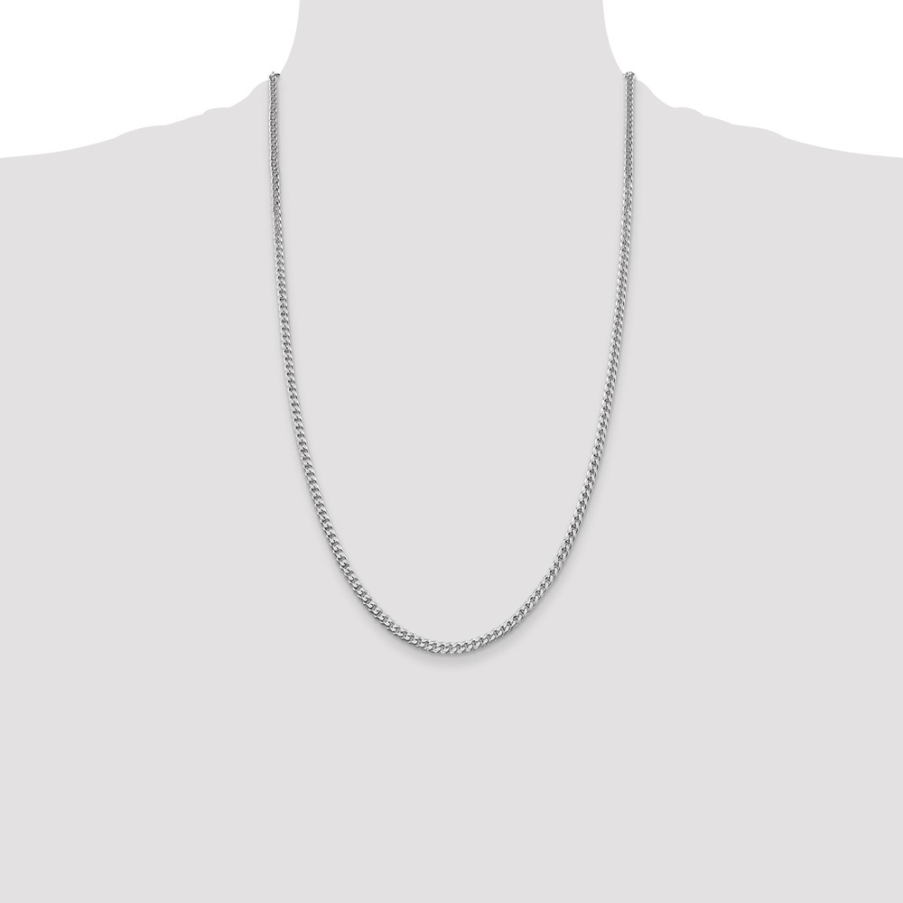 Sterling Silver Rhodium-plated Polished 3.15mm Curb Chain (QFC146R-26)
