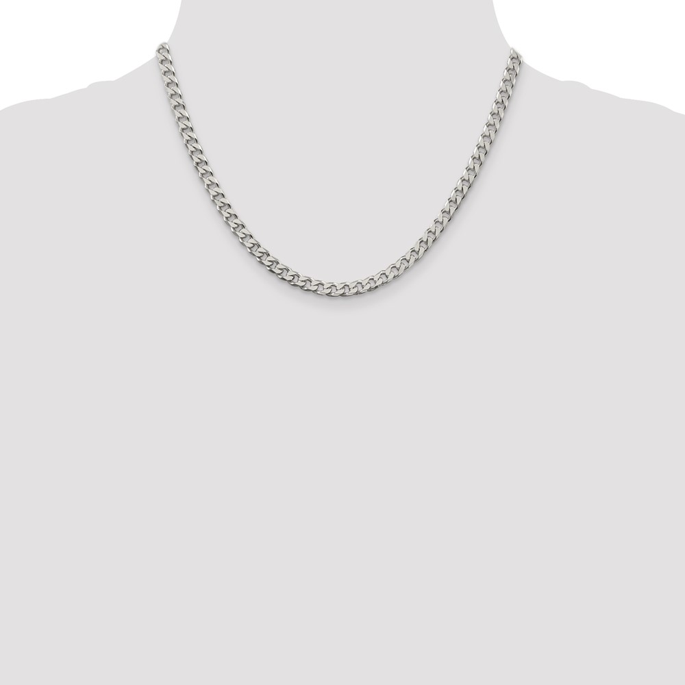 Sterling Silver Polished 5mm Curb Chain (QFC147-18)