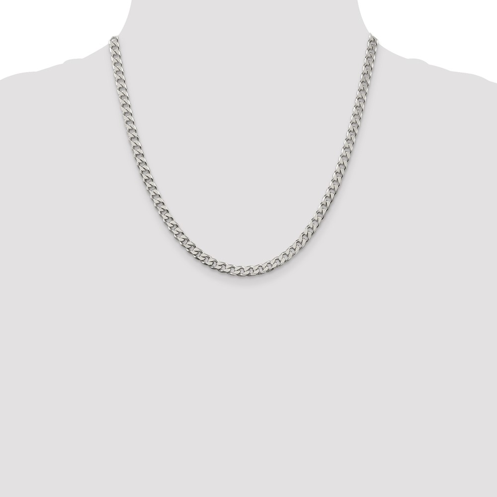 Sterling Silver Polished 5mm Curb Chain (QFC147-20)