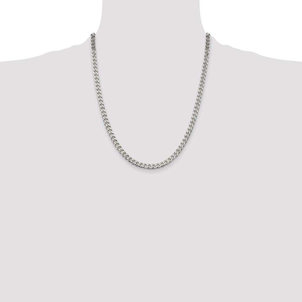 Sterling Silver Polished 5mm Curb Chain (QFC147-22)
