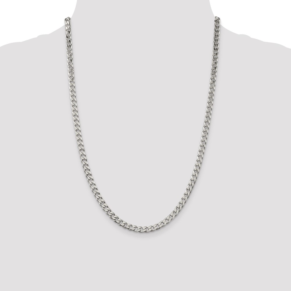 Sterling Silver Polished 5mm Curb Chain (QFC147-24)