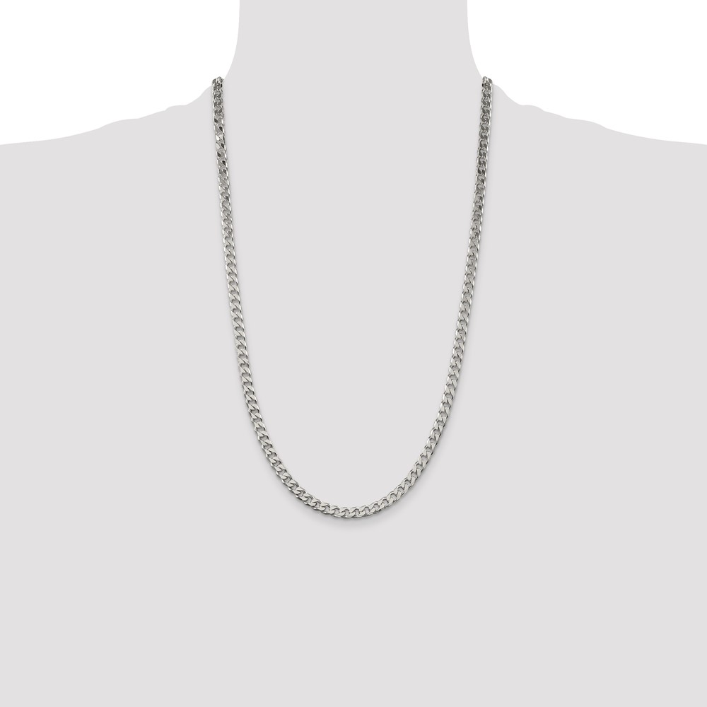 Sterling Silver Polished 5mm Curb Chain (QFC147-26)