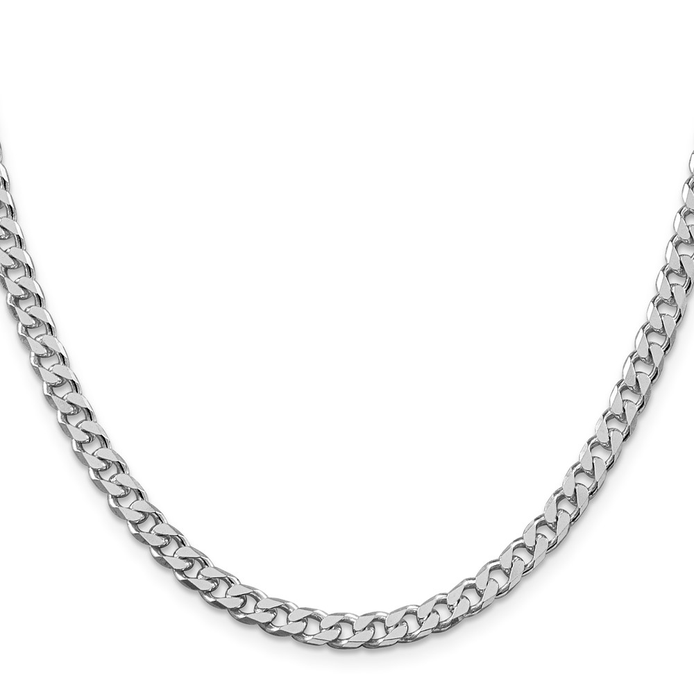Sterling Silver Rhodium-plated Polished 5mm Curb Chain (QFC147R-22)