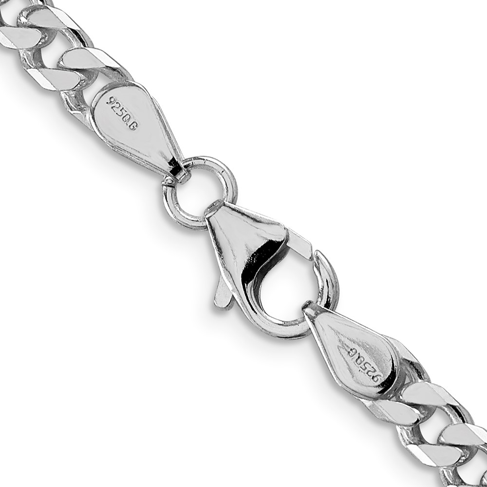 Sterling Silver Rhodium-plated Polished 5mm Curb Chain (QFC147R-22)