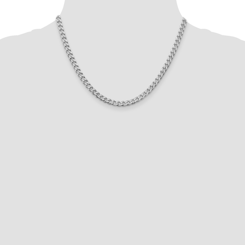 Sterling Silver Rhodium-plated Polished 5mm Curb Chain (QFC147R-18)
