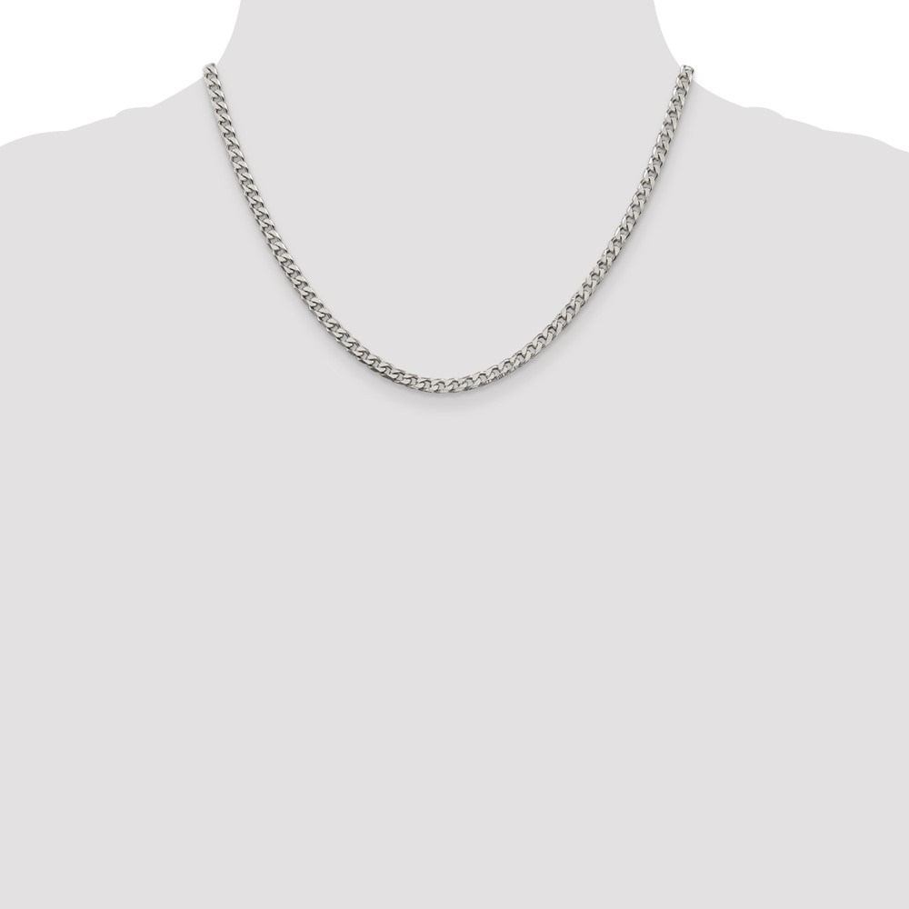 Sterling Silver Polished 3.5mm Curb Chain (QFC151-18)