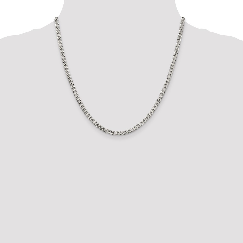 Sterling Silver Polished 3.5mm Curb Chain (QFC151-20)