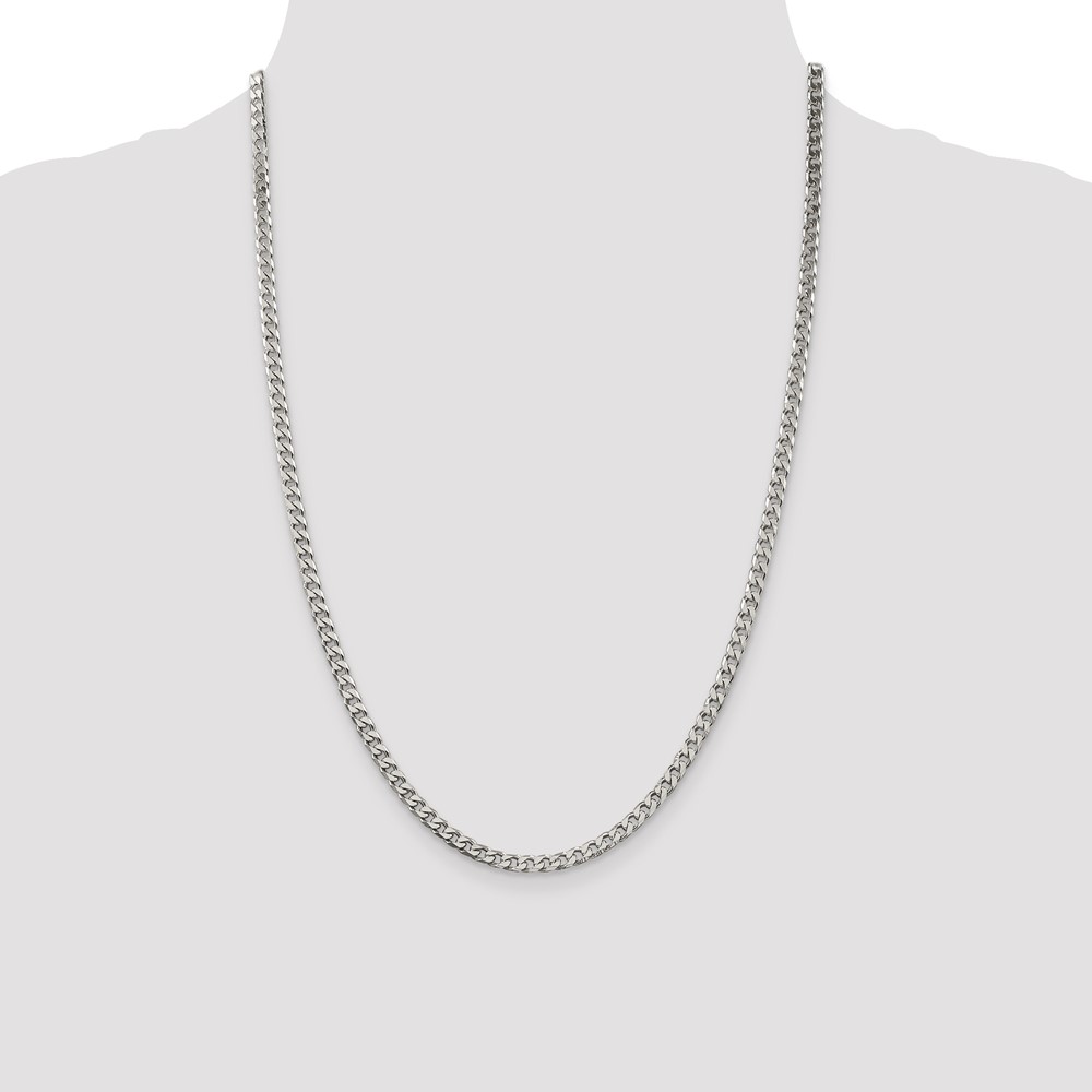 Sterling Silver Polished 3.5mm Curb Chain (QFC151-24)