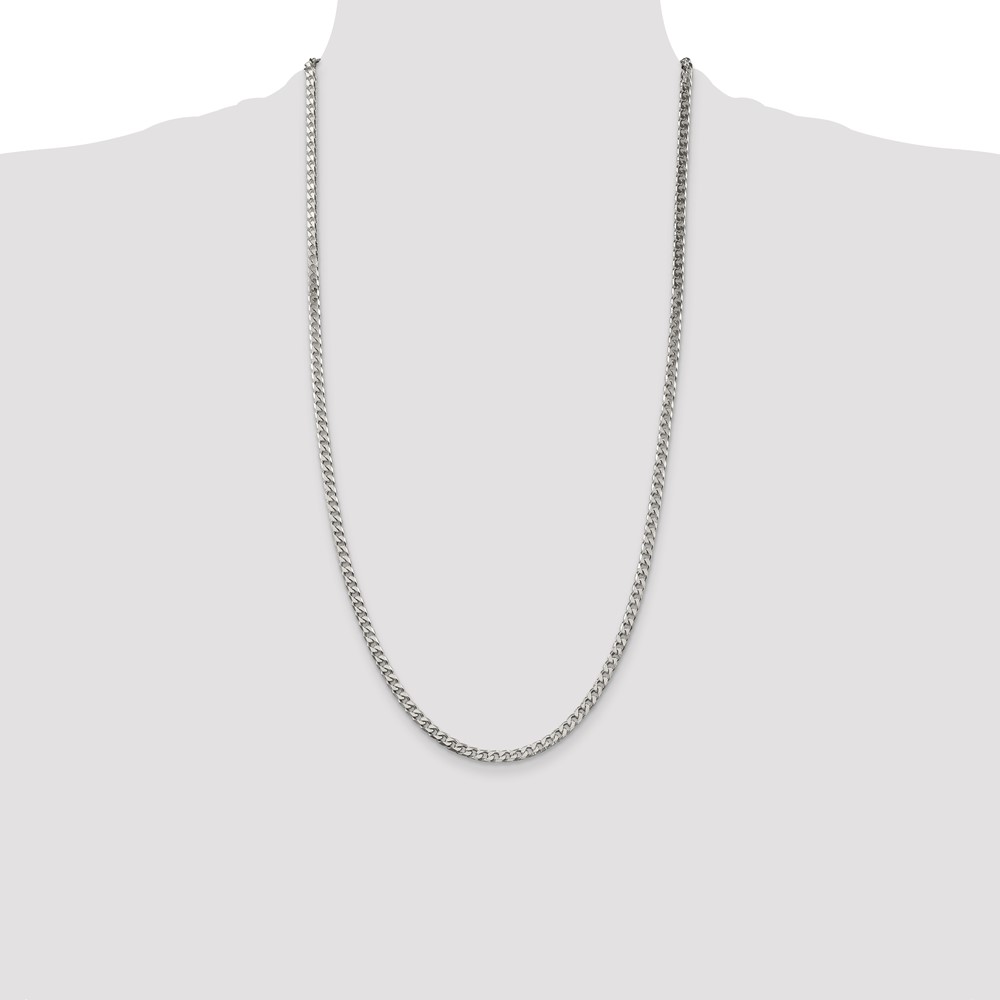 Sterling Silver Polished 3.5mm Curb Chain (QFC151-28)