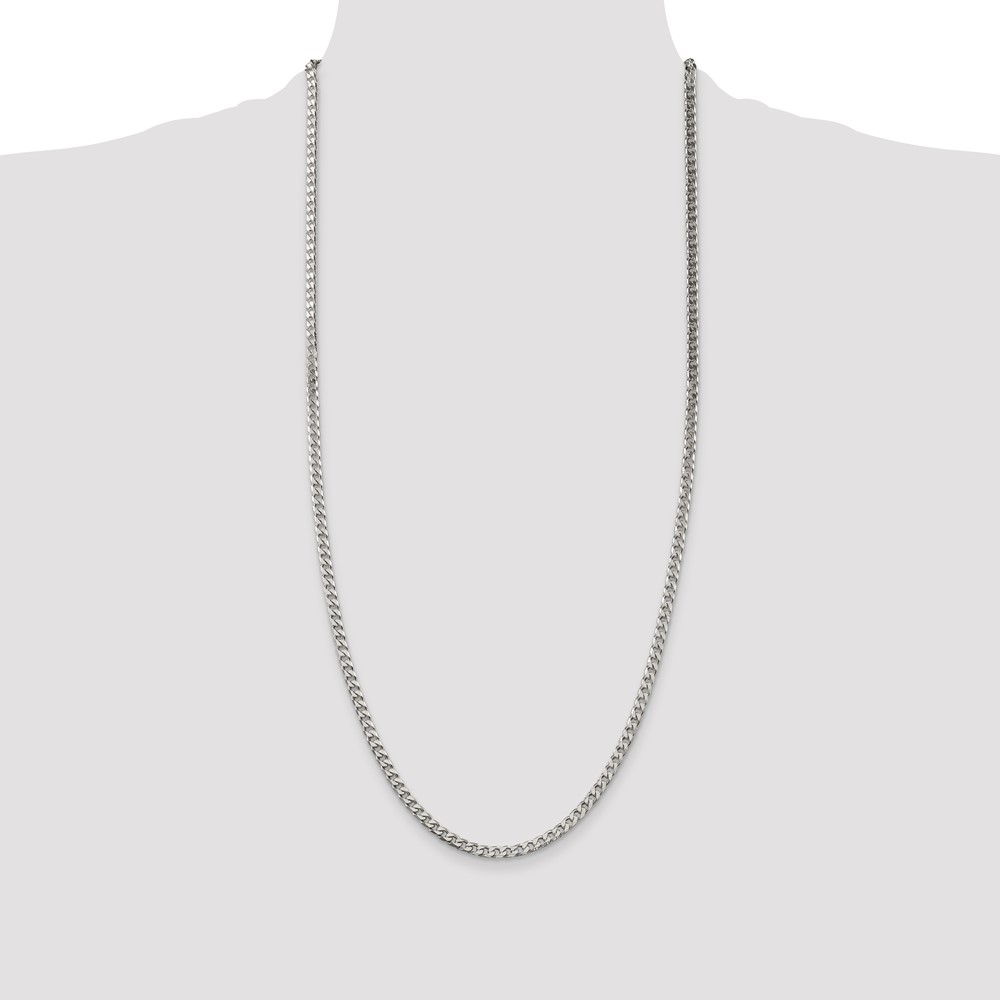 Sterling Silver Polished 3.5mm Curb Chain (QFC151-30)