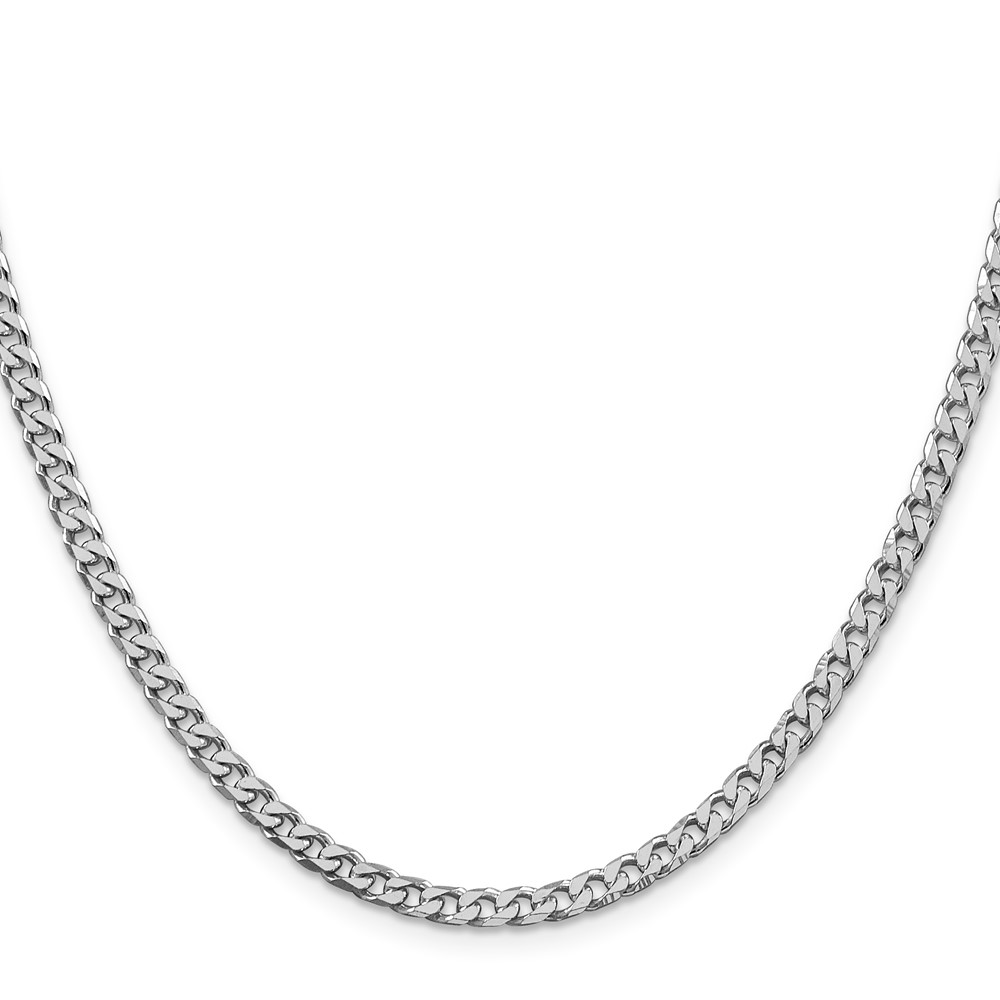 Sterling Silver Rhodium-plated Polished 3.5mm Curb Chain (QFC151R-20)