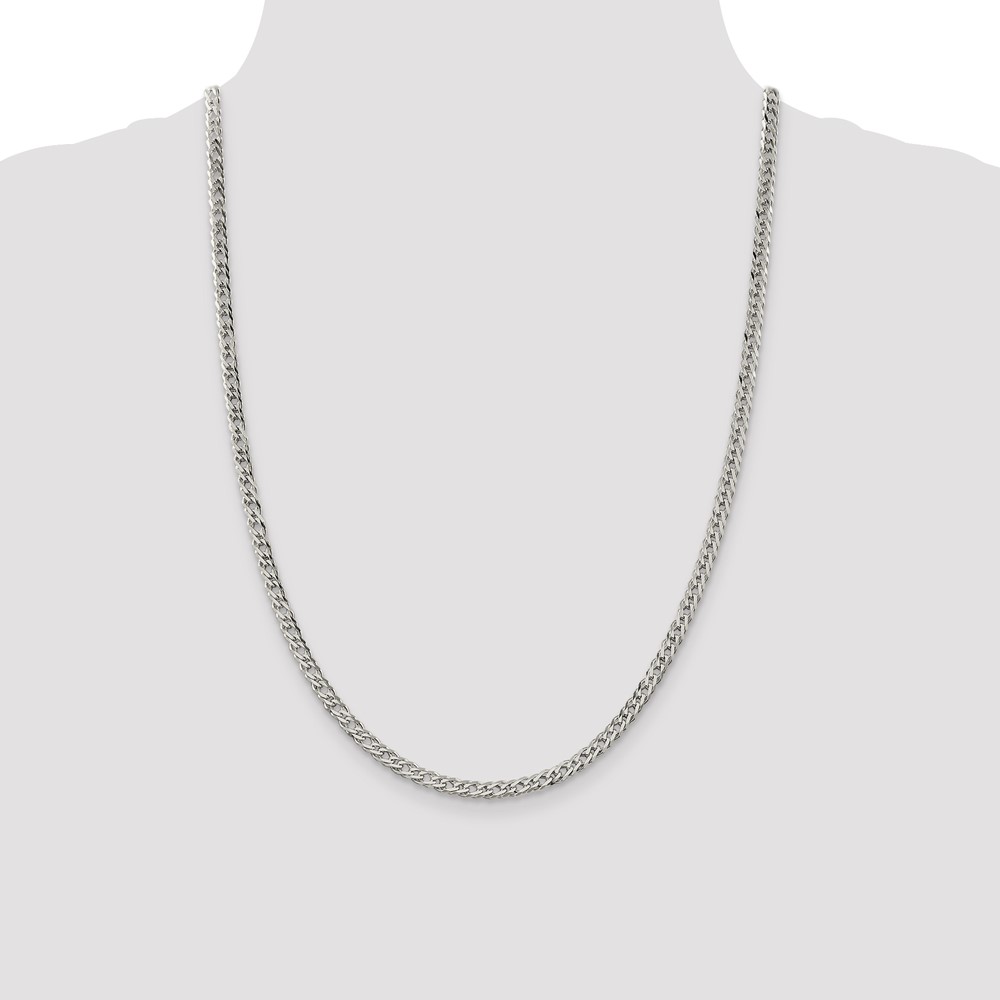 Sterling Silver 4.25mm 6 Side D/C Flat Double Curb Chain (QFC152-24)