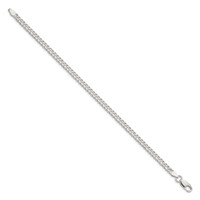 Sterling Silver 4.25mm 6 Side D C Flat Double Curb Chain view 2