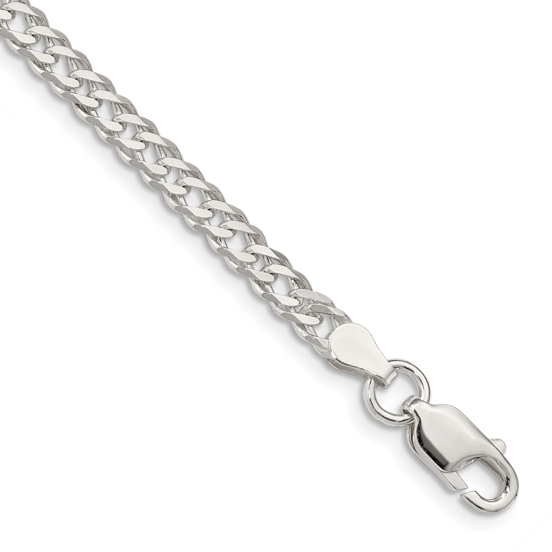Sterling Silver 4.25mm 6 Side D/C Flat Double Curb Chain (QFC152-7)