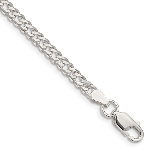 Sterling Silver 4.25mm 6 Side D C Flat Double Curb Chain