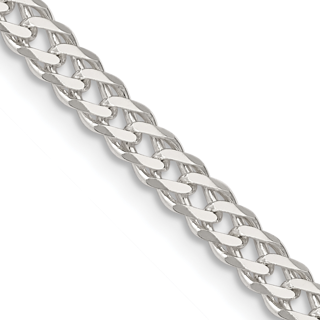 Sterling Silver 4.25mm 6 Side D/C Flat Double Curb Chain (QFC152-18)