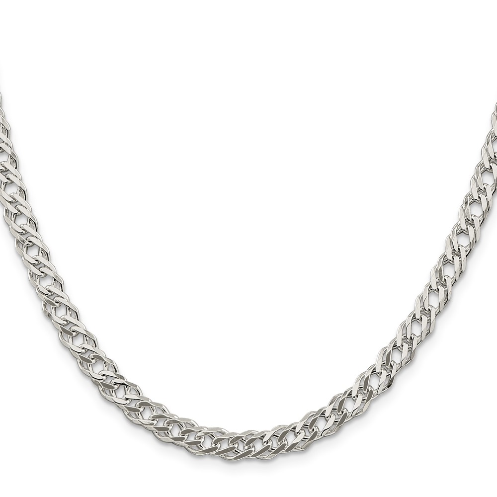 Sterling Silver 5.65mm 6 Side D/C Flat Double Curb Chain (QFC153-18)