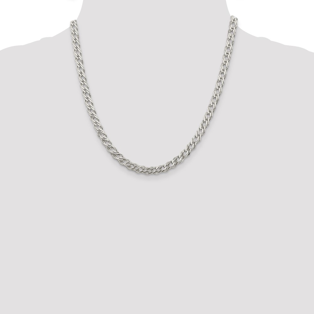 Sterling Silver 5.65mm 6 Side D/C Flat Double Curb Chain (QFC153-20)