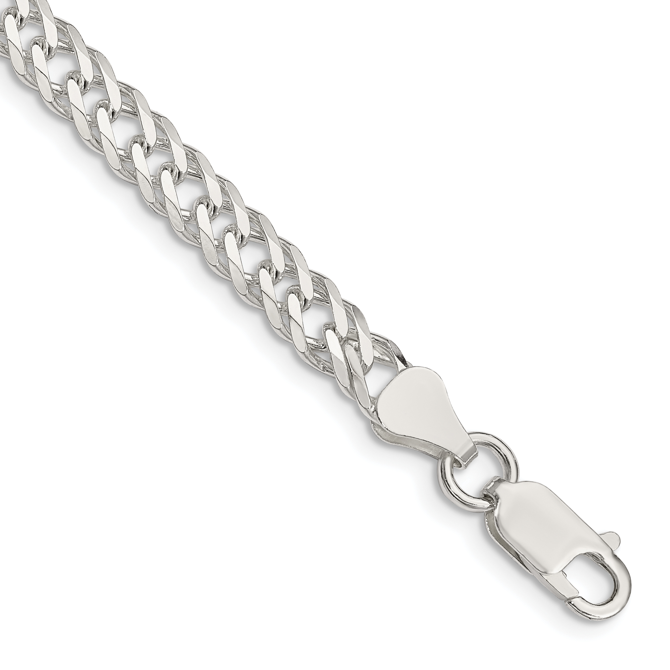 Sterling Silver 5.65mm 6 Side D/C Flat Double Curb Chain (QFC153-7)