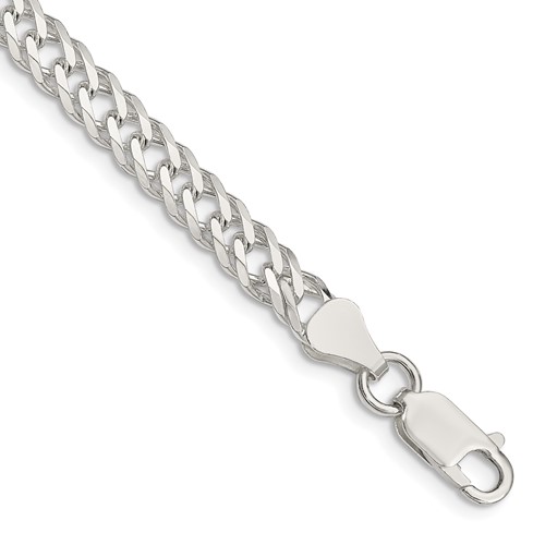 Sterling Silver 5.65mm 6 Side D C Flat Double Curb Chain