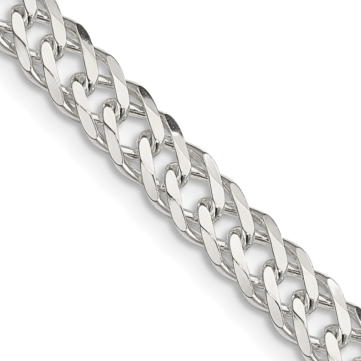 Sterling Silver 5.65mm 6 Side D/C Flat Double Curb Chain (QFC153-20)