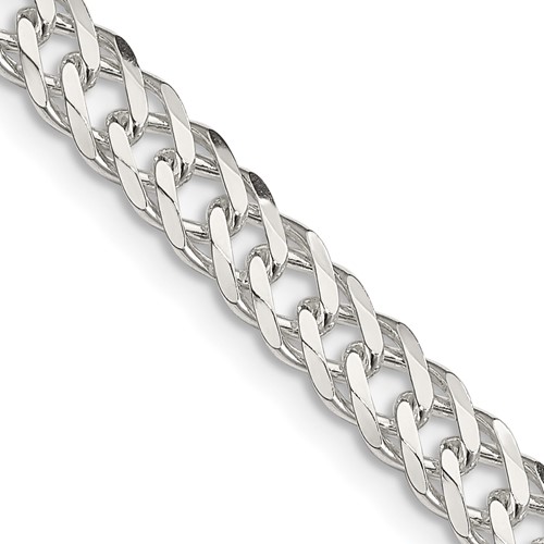Sterling Silver 5.65mm 6 Side D/C Flat Double Curb Chain