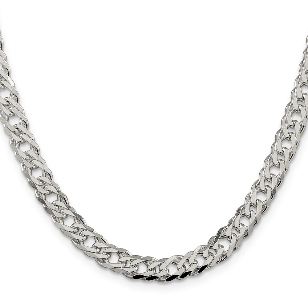 Sterling Silver 6.25mm 6 Side D/C Flat Double Curb Chain (QFC154-20)