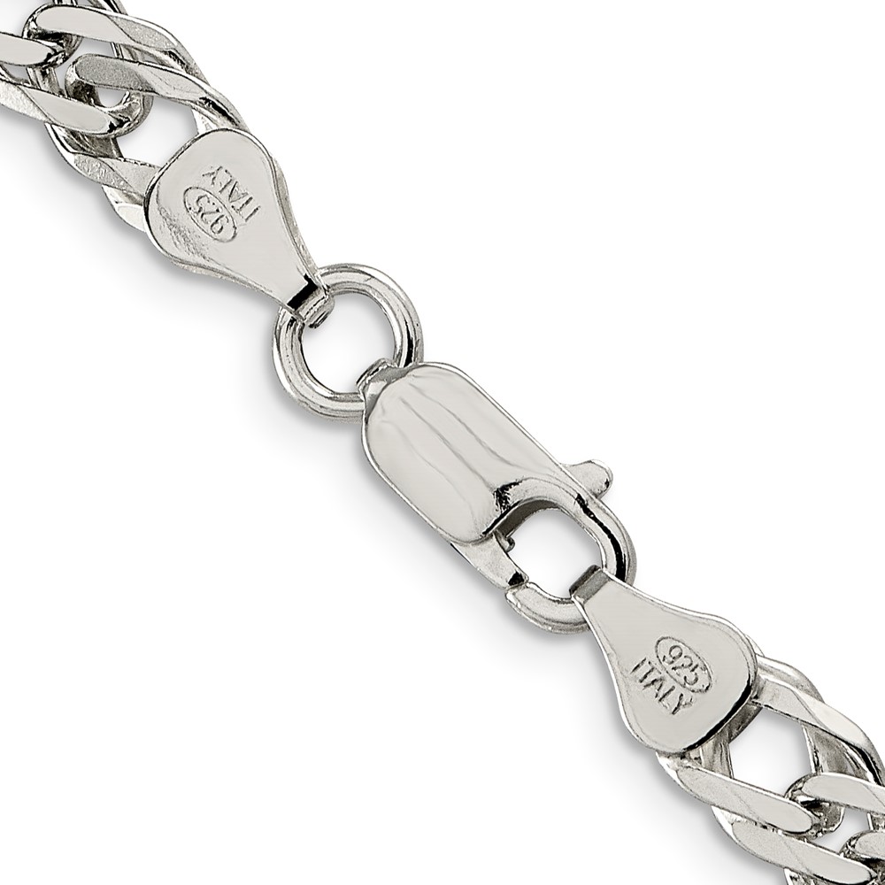 Sterling Silver 6.25mm 6 Side D/C Flat Double Curb Chain (QFC154-20)