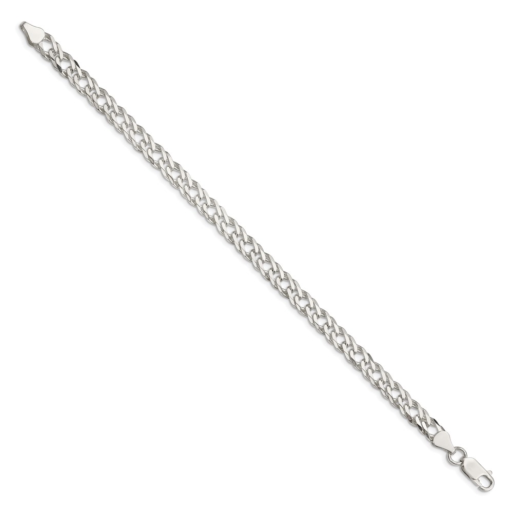 Sterling Silver 6.25mm 6 Side D/C Flat Double Curb Chain (QFC154-7)