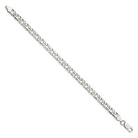 Sterling Silver 6.25mm 6 Side D C Flat Double Curb Chain view 2