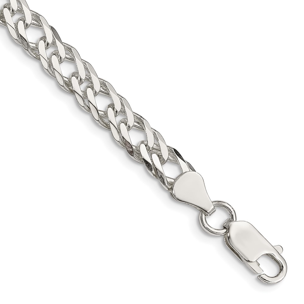 Sterling Silver 6.25mm 6 Side D/C Flat Double Curb Chain (QFC154-7)