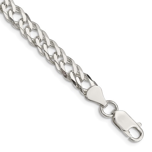 Sterling Silver 6.25mm 6 Side D C Flat Double Curb Chain