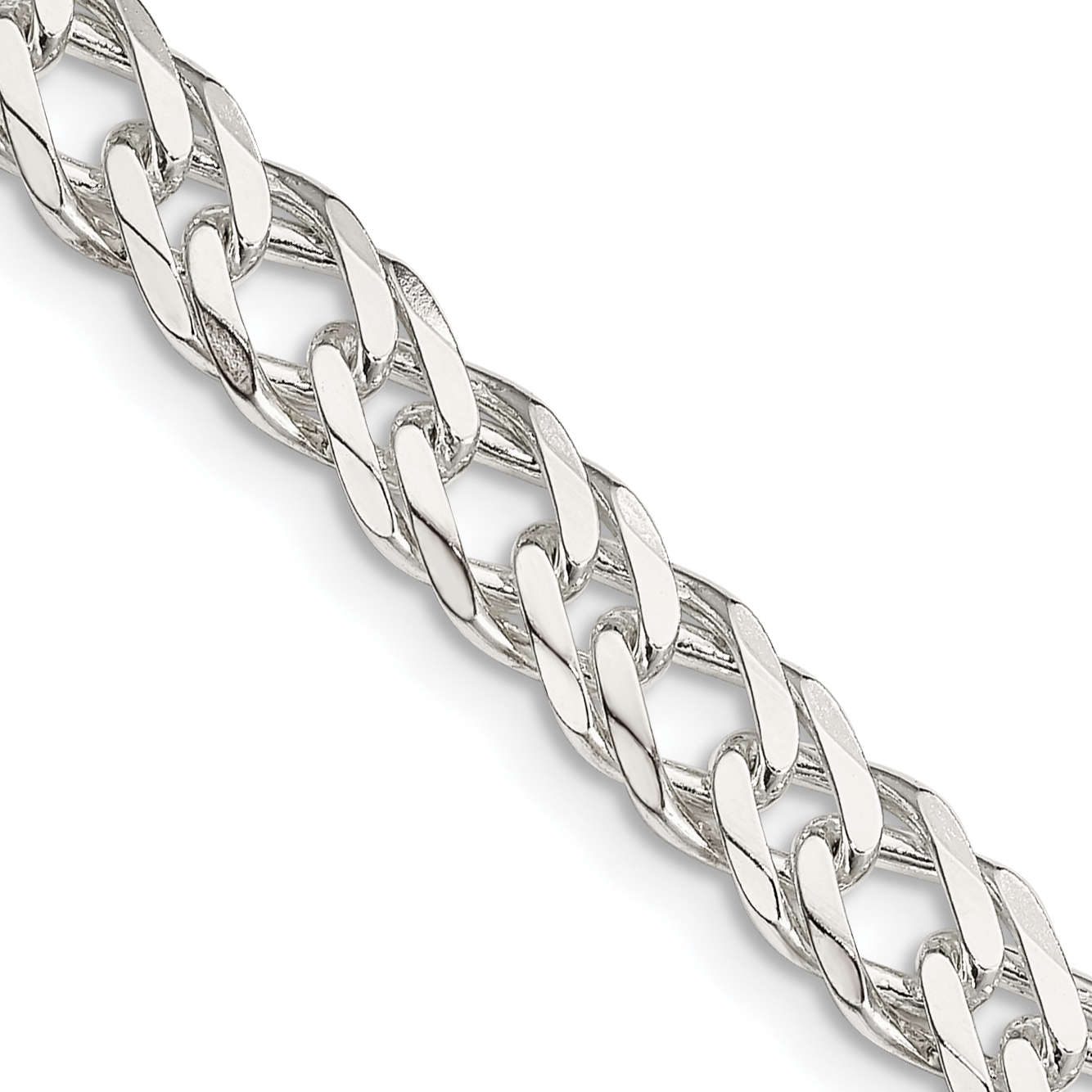 Sterling Silver 6.25mm 6 Side D/C Flat Double Curb Chain (QFC154-18)