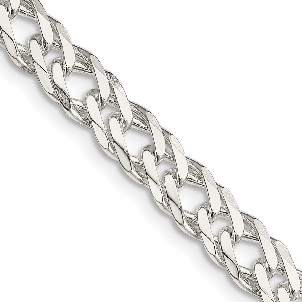 Sterling Silver 6.25mm 6 Side D/C Flat Double Curb Chain (QFC154-18)
