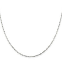 Sterling Silver 2mm Elongated Open Link Chain view 2