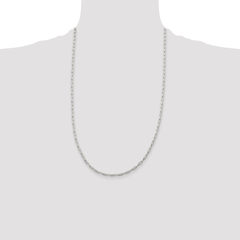 Sterling Silver 2mm Elongated Open Link Chain (QFC156-26)