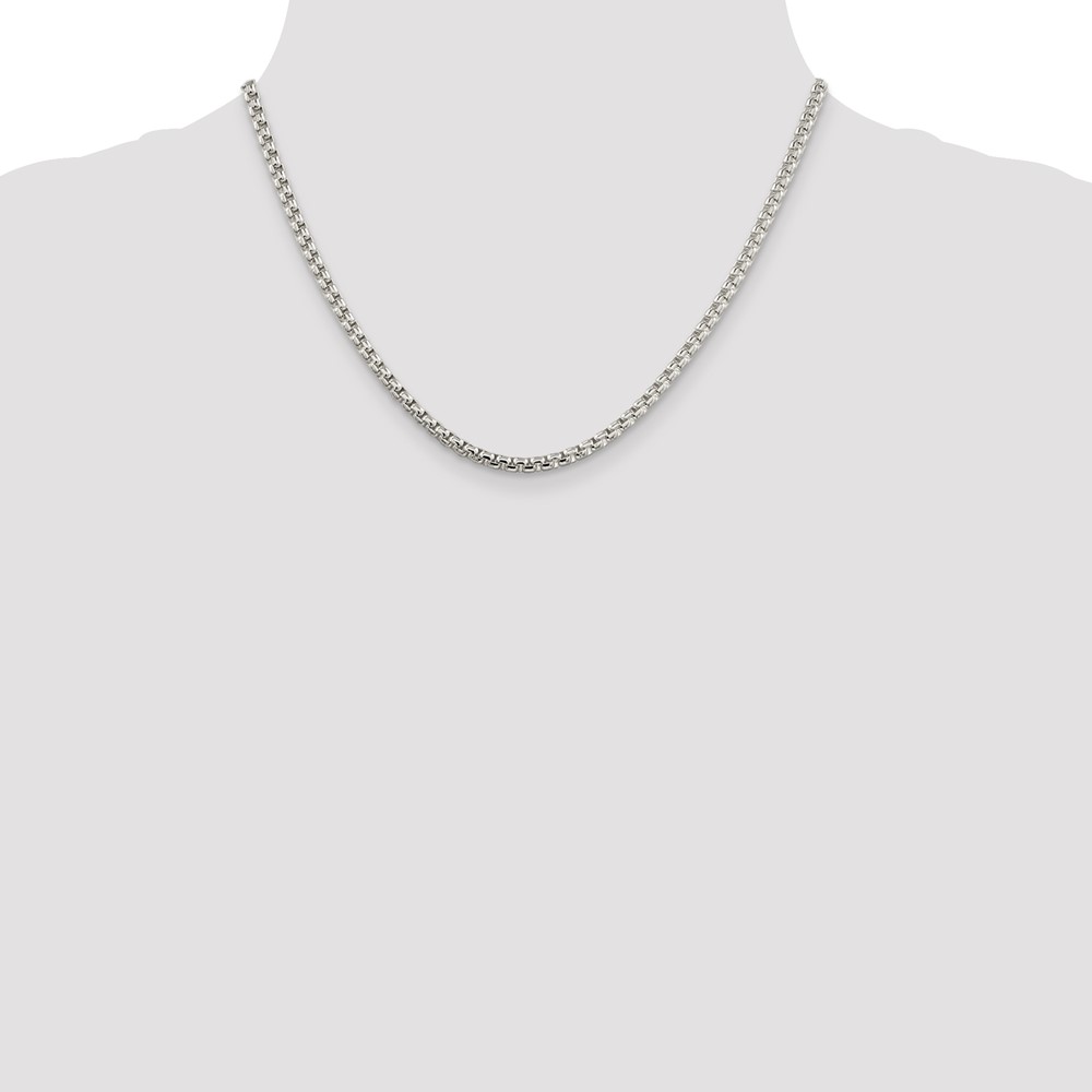Sterling Silver 3.6mm Round Box Chain (QFC16-18)