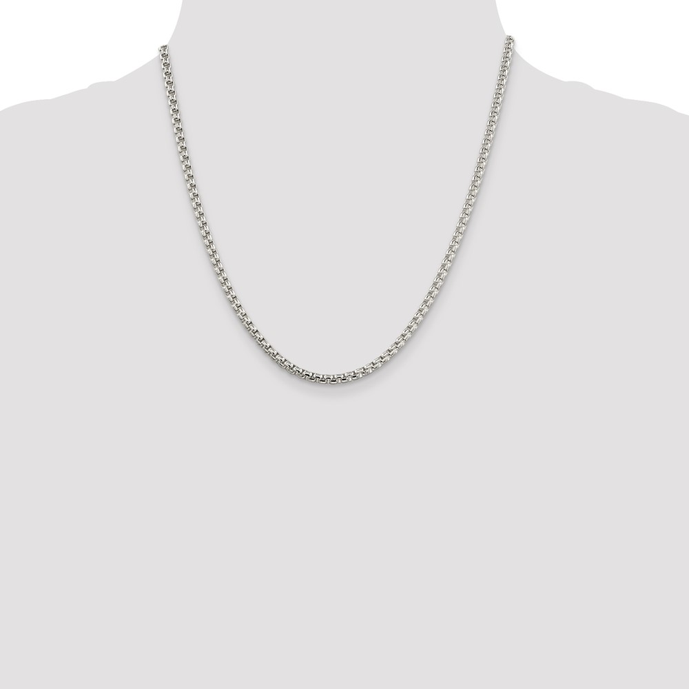 Sterling Silver 3.6mm Round Box Chain (QFC16-20)