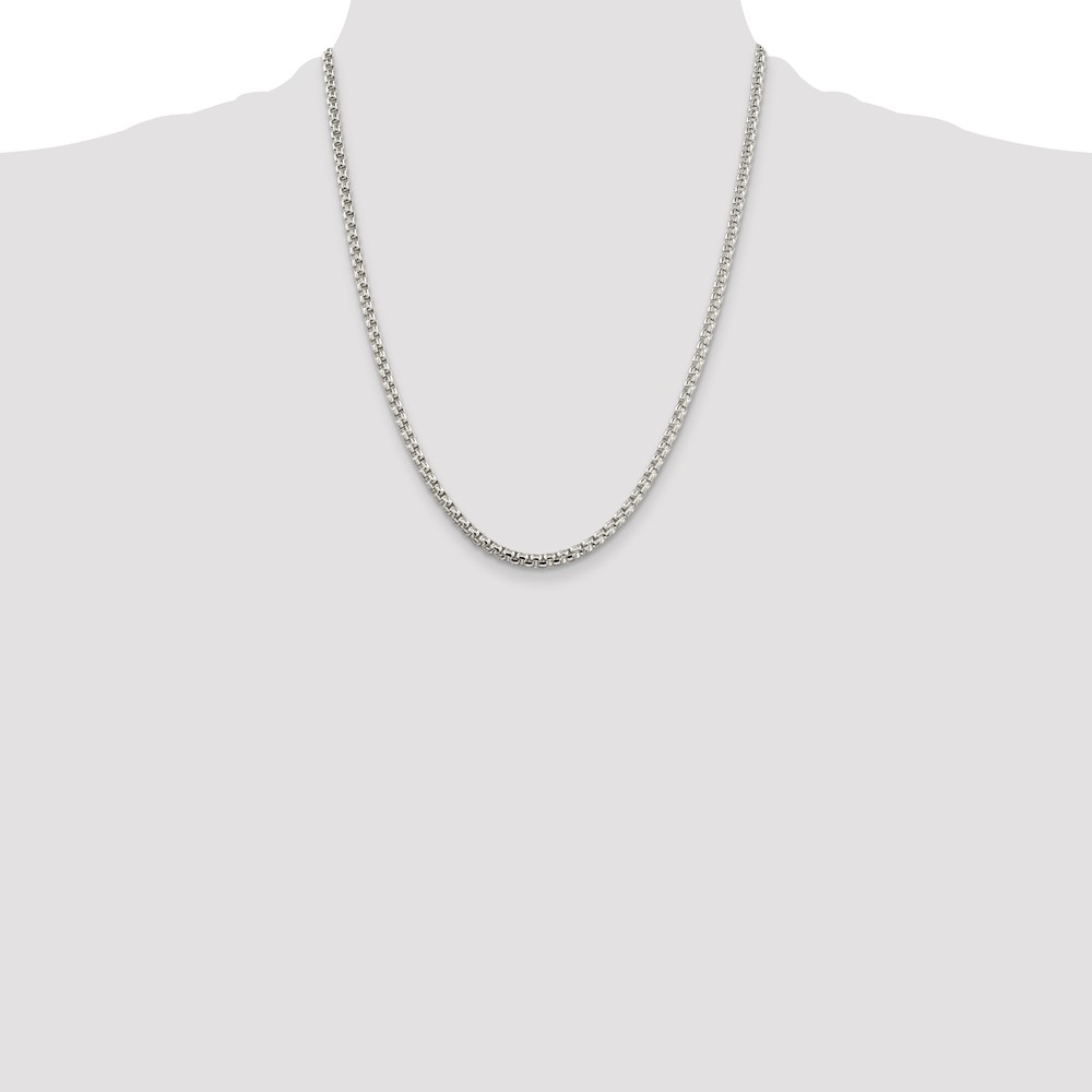 Sterling Silver 3.6mm Round Box Chain (QFC16-22)
