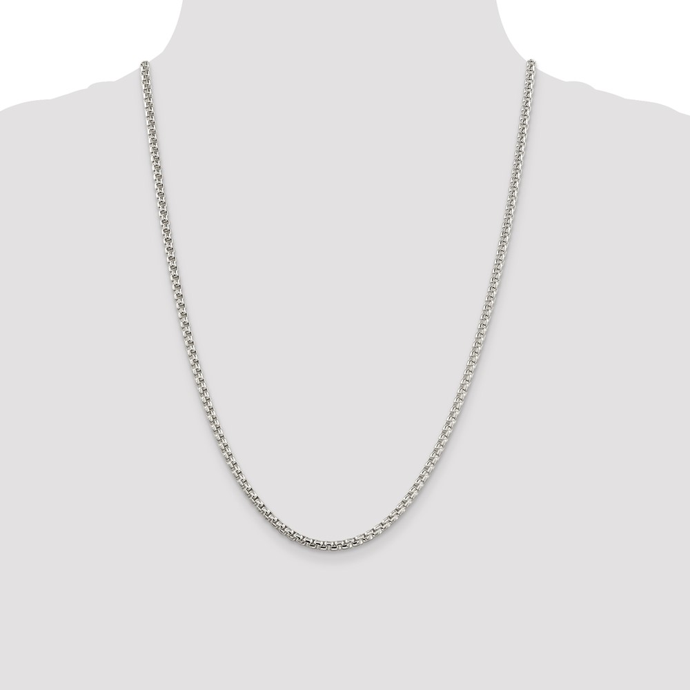 Sterling Silver 3.6mm Round Box Chain (QFC16-24)