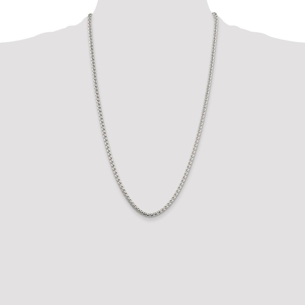 Sterling Silver 3.6mm Round Box Chain (QFC16-26)