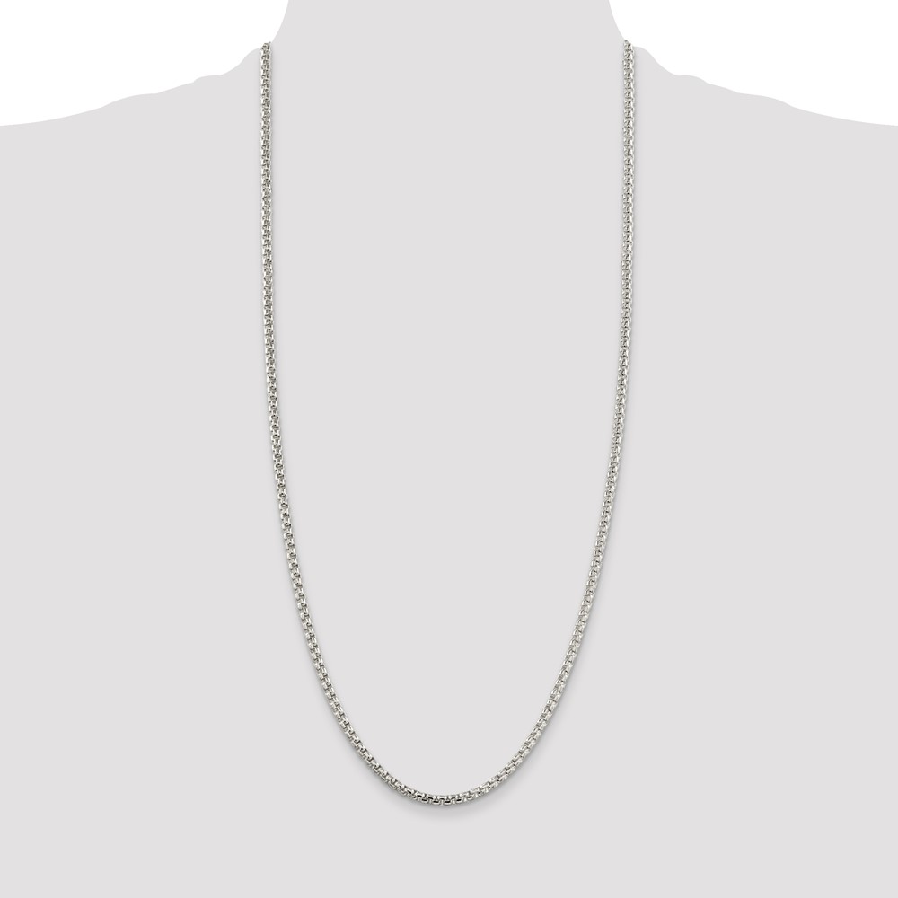 Sterling Silver 3.6mm Round Box Chain (QFC16-30)