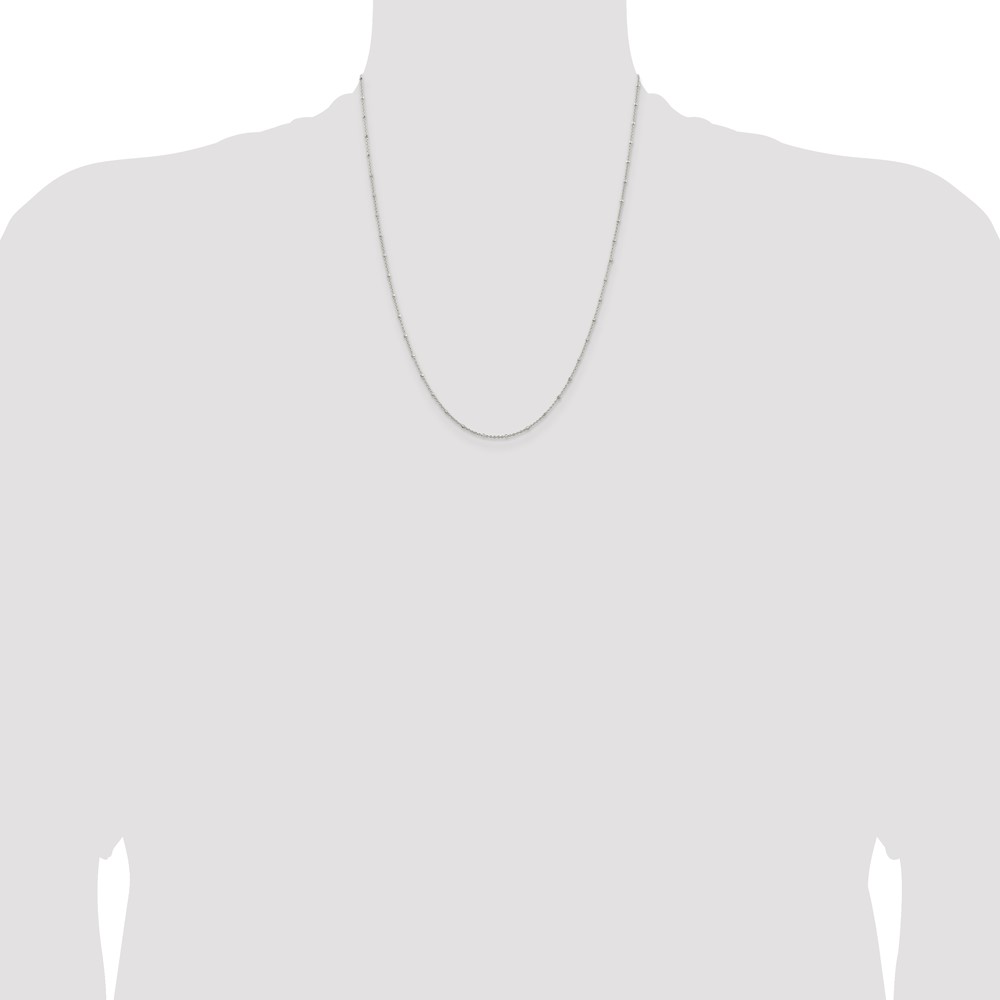 Sterling Silver 1.25mm Rolo with Beads Chain w/4in ext. (QFC163E-22)