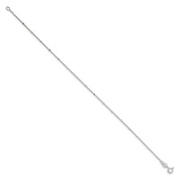 Sterling Silver 1.25mm Rolo Anklet with Beads Chain view 2