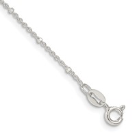 Sterling Silver 1.25mm Rolo Anklet with Beads Chain view 1