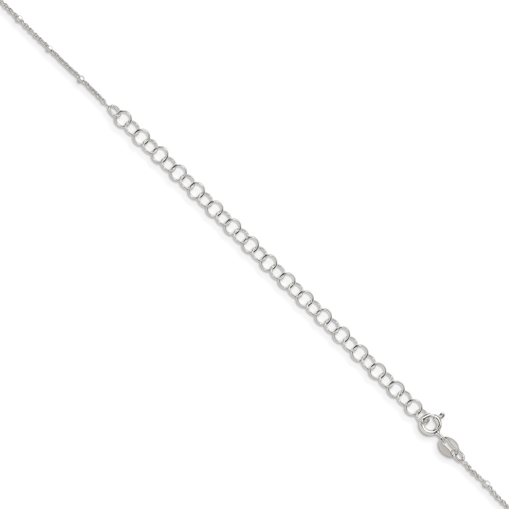 Sterling Silver 1.25mm Rolo with Beads Chain w/4in ext. (QFC163E-22)