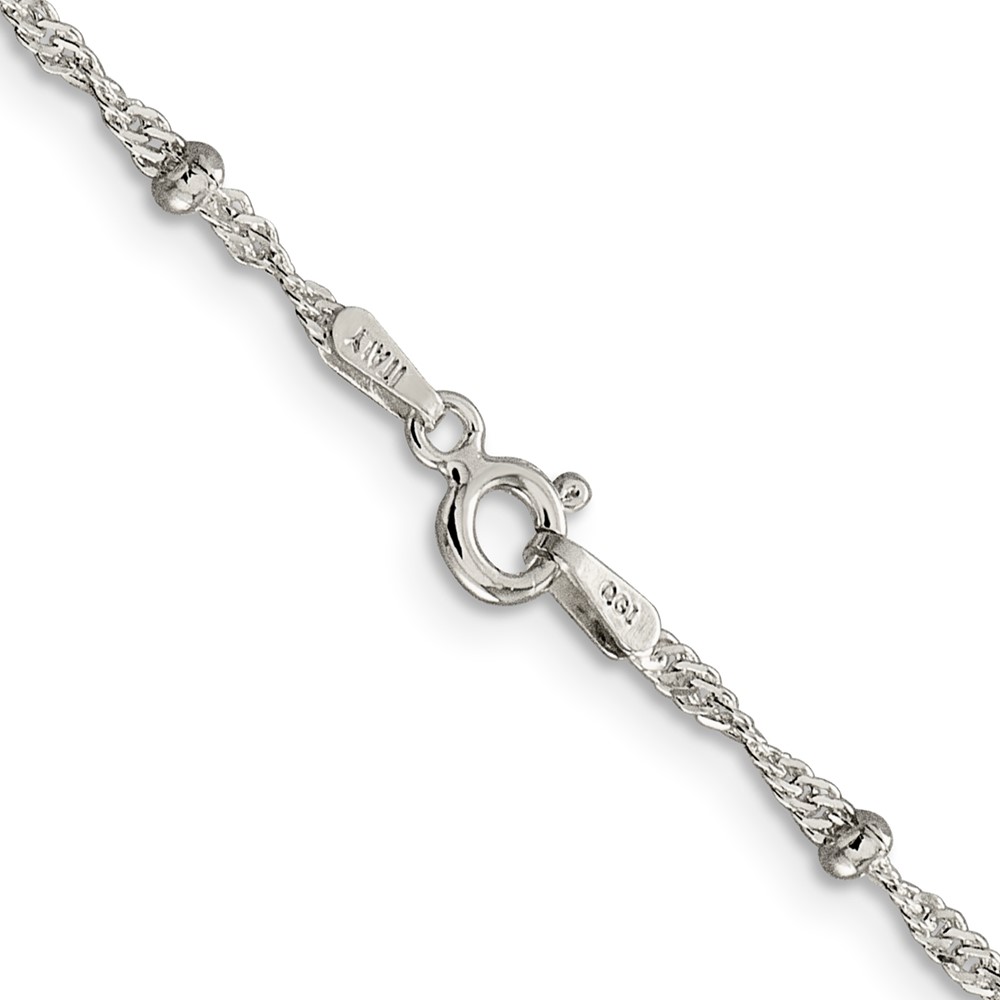 Sterling Silver 2.5mm Singapore w/ Beads Chain (QFC165-24)